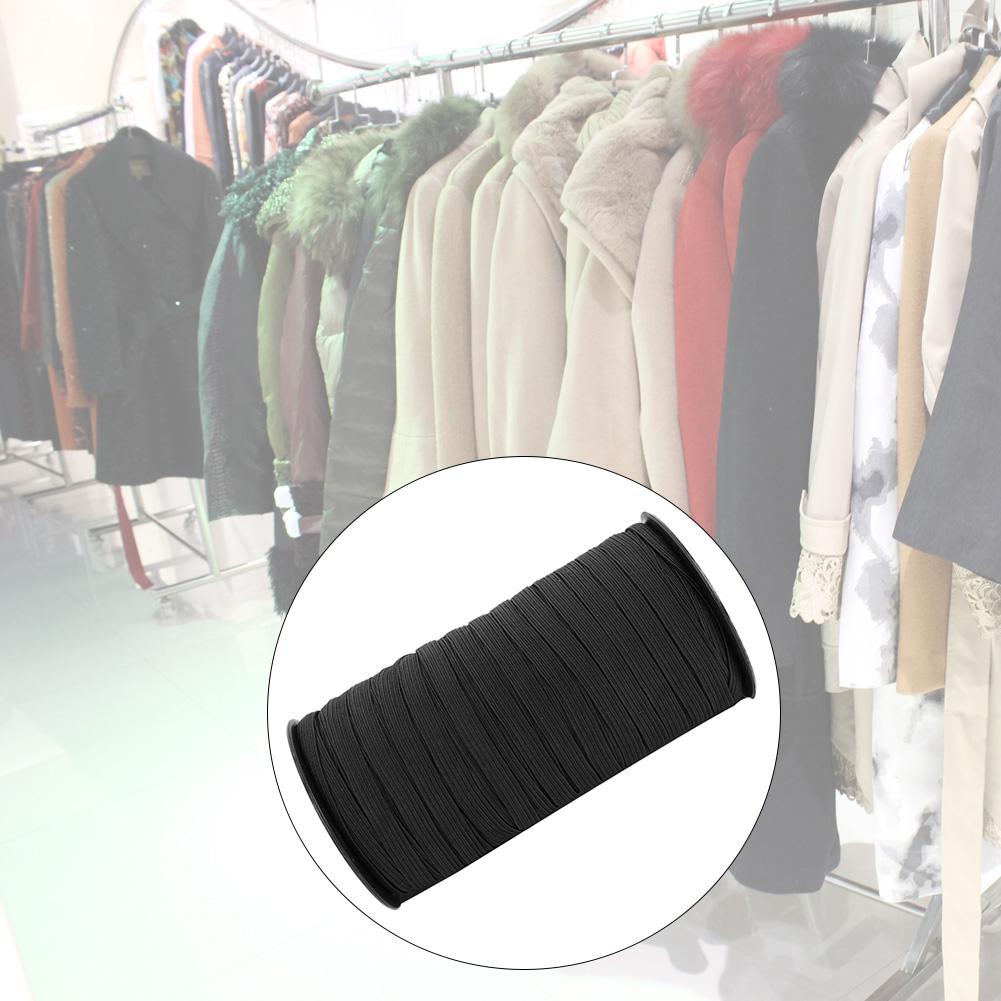 8mm 100yard Elastic Band Sewing Accessory Flat Knitted Elastic Craft for Clothing   (White)