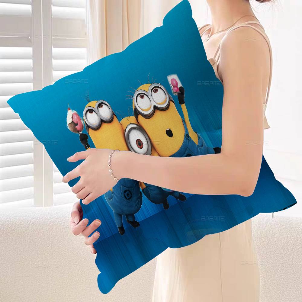 Cartoon-Cute-M-Minions Pillow Cushion Cover Pillowcase Living Room Sofa Home Decor Customized