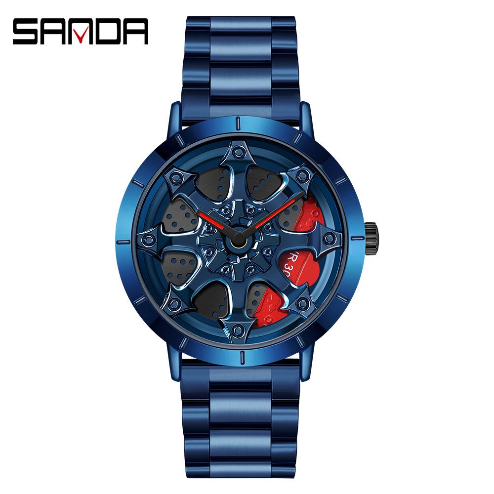 Sanda Meilleure Vente 1088 Montre pour Adolescent: Personnalisé, Cadran Rotatif 3D, Tendance, Quartz Étanche.
