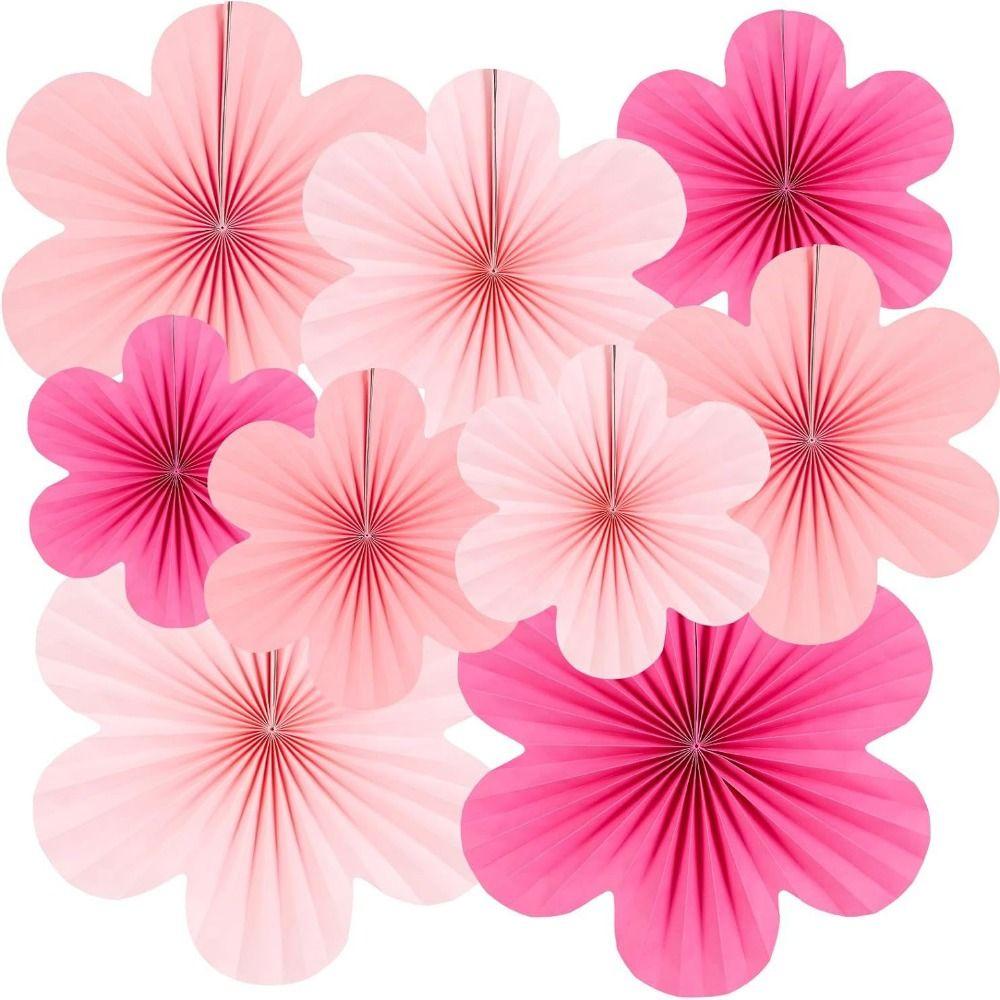 Pink Paper Fans Hanging Backdrops Decoration New Paper Fan Flower  Wedding