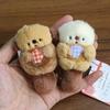 Cartoon Little Otter Plush Pendant Otter Doll Holding Shells Schoolbag Decoration Small Pendant Keychain Cute Birthday Gift
