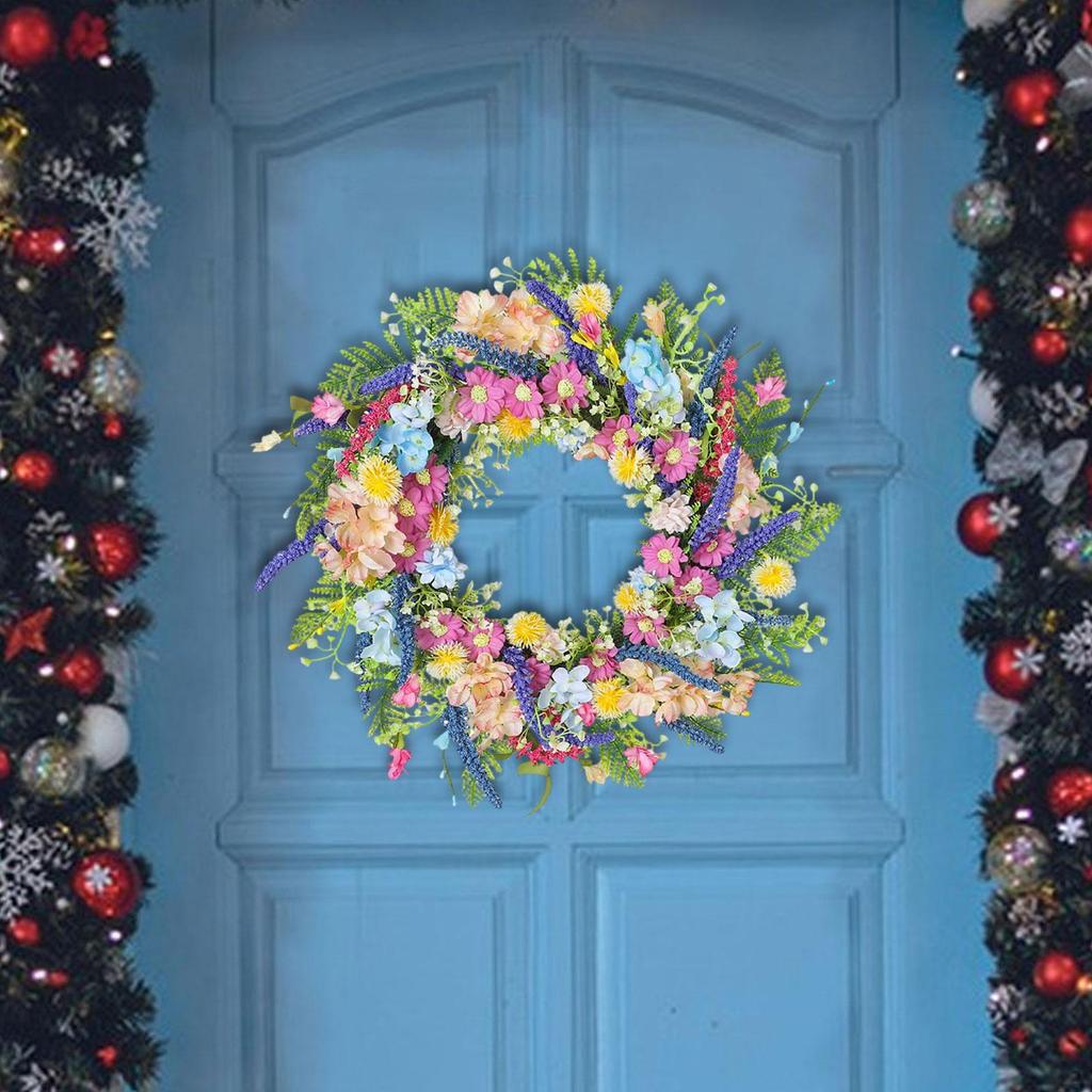 Artificial Flower Garland And Silk Leaves, Decorative Hanging Wreath for The Front Door, Party