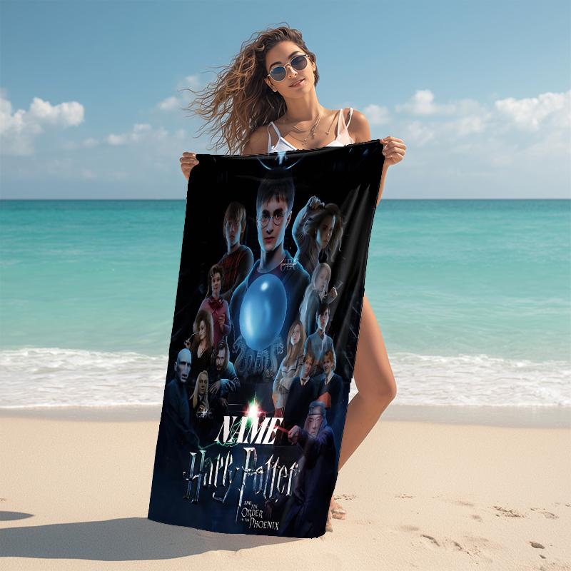 Personalized Harry Potter Adventure Beach Towel Microfiber Beach Towel Thin Absorbent for Beach Swimming Yoga Bath Sports. 0910268