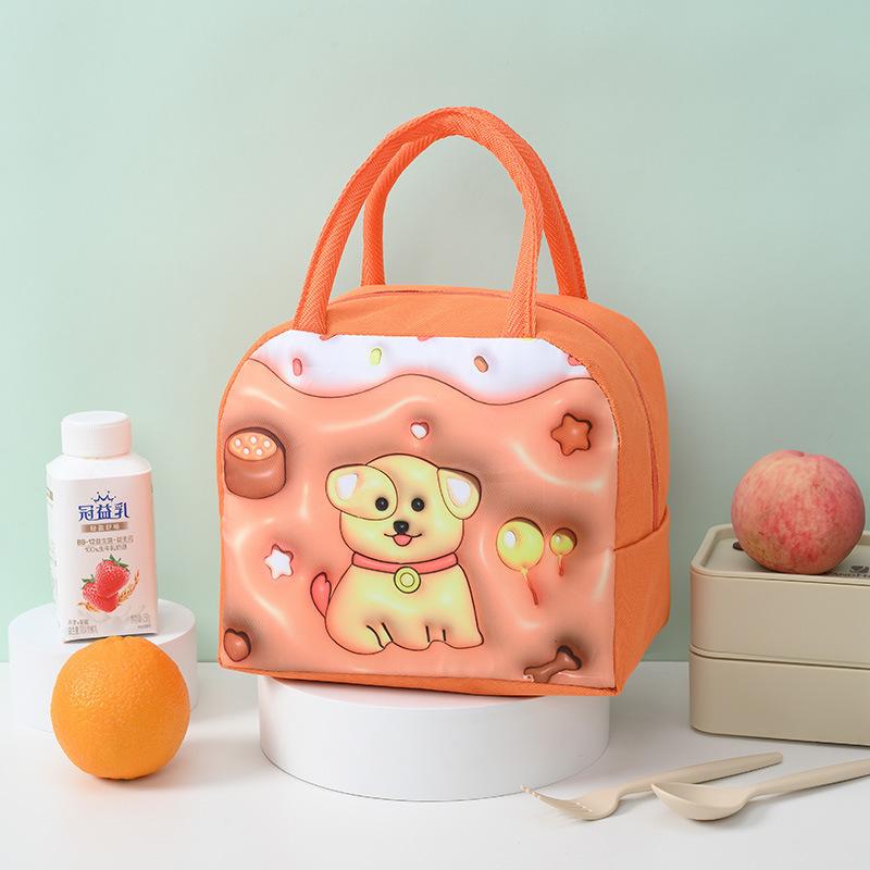 Cute 3d Cartoon Animal Pattern Thermal Lunch Box Cooler Bag Potable Insulated Bento Handbag Waterproof Picnic Food Container Bag