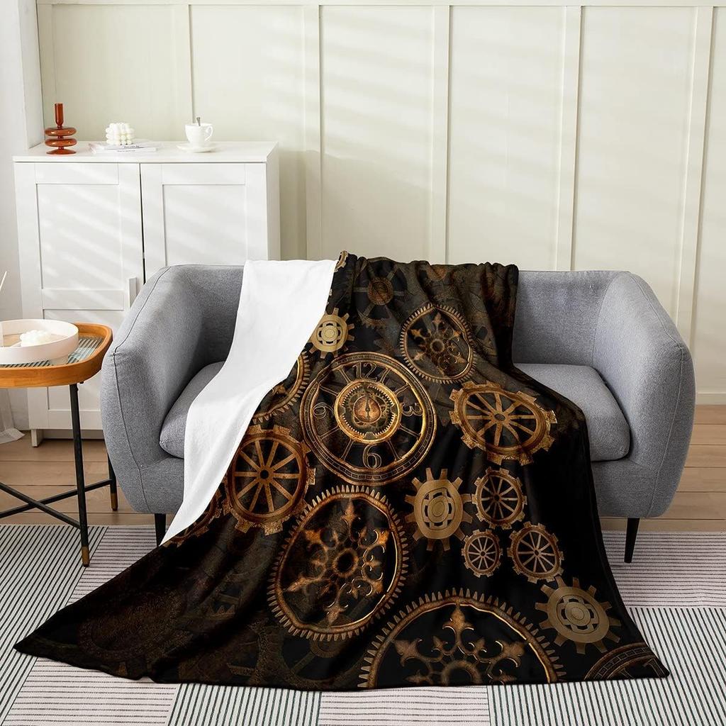 Music Notes Throw Blanket Black White Fleece Soft Lightweight Twin X Geometric Lines Art Music Lover Flannel Blanket for Living