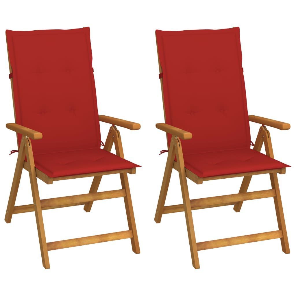 Garden Lounge Chairs 2 pcs. with Cushions Solid Acacia Wood