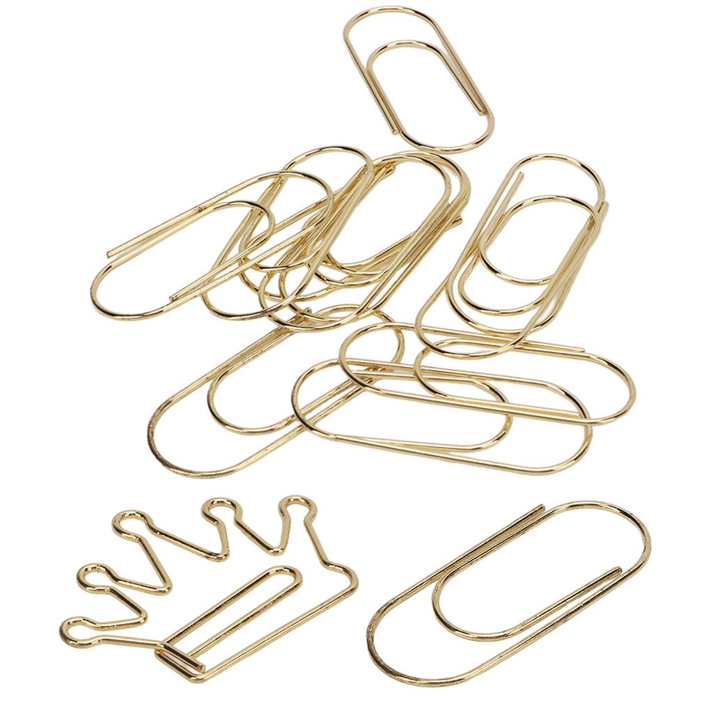 100Pcs Cute Planner Clips Innovative Design Anti Rust Electroplating Process Gold Paper Clips for Of
