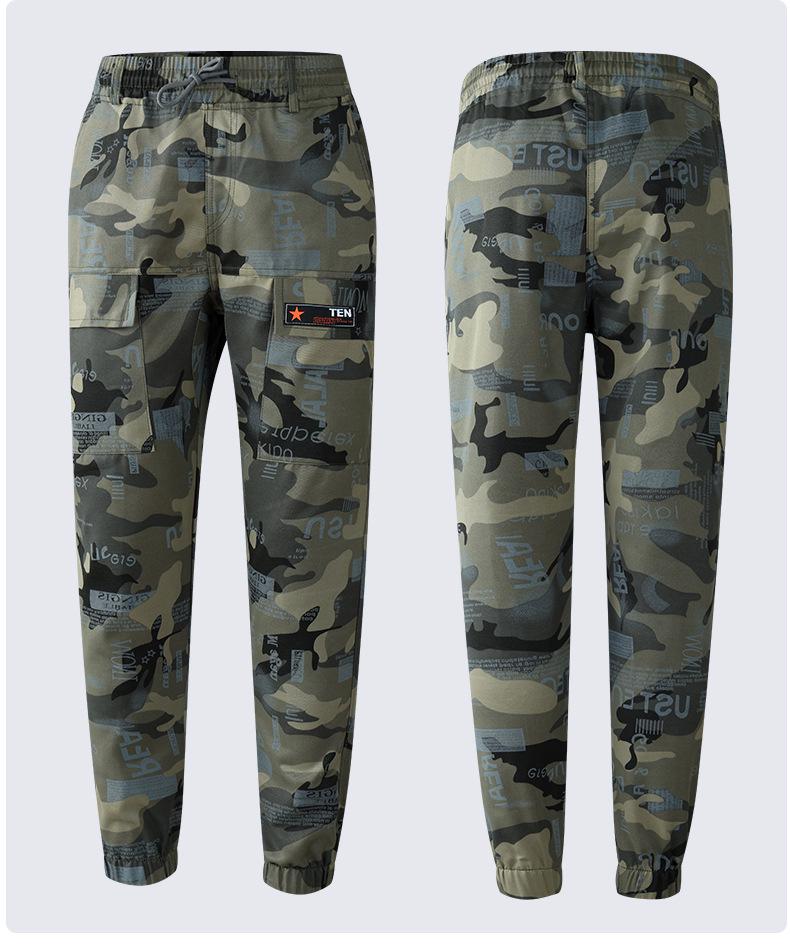 Men's Camouflage Workwear Set, Wear-Resistant Polyester-Cotton with Reflective Strips, Thickened for Spring & Autumn Outdoor Use