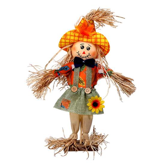 Ornamento di Thanksgiving da Esterno, Spaventapasseri Autunnale Decorazione in Piedi, Accento Rustico per Prato Festivo di Halloween con Vestiti Cappello per il Raccolto d'Autunno