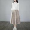 Women's Artistic Floral Pocket Midi Skirt - Summer Style, Slimming High-Waisted A-Line