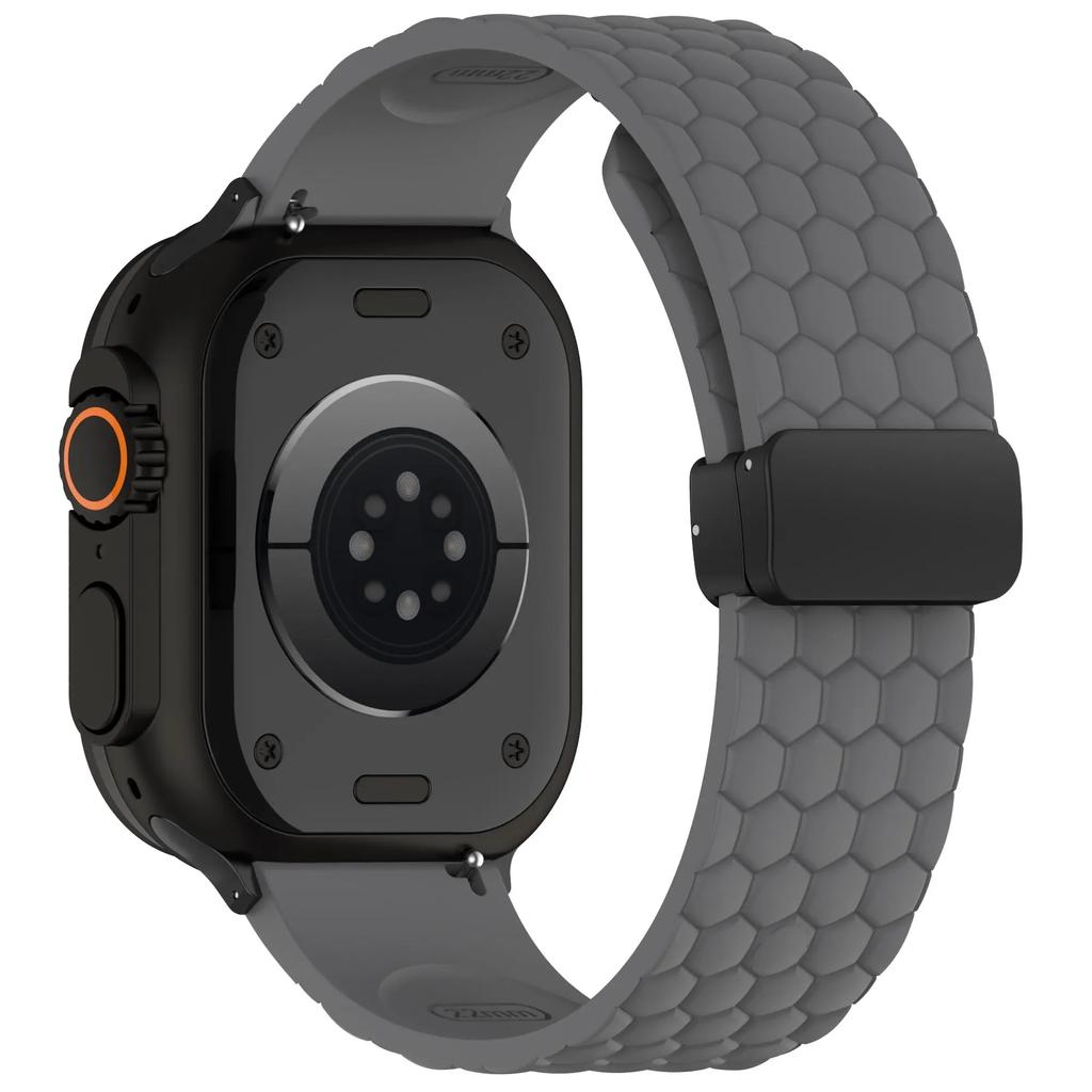 Silicone Strap for Apple Watch Band Ultra 49mm 44mm 45mm 46mm 42mm Series 10 9 8 7 6 Magnetic Buckle Wrist Bracelet Correas