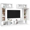VidaXL TV Unit Set, 6 Pcs White Chipboard.