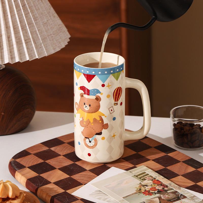 Circus High Value Ceramic Straight Cup Water Cup Gift Cute Fairy Tale Ceramic Cup Couple Gift