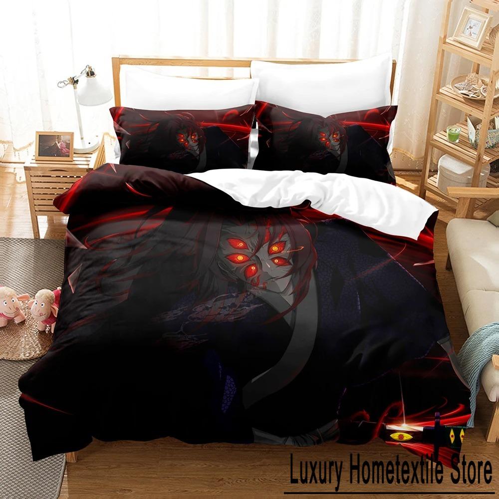 Fashion 3d Printing Anime Demon Slayer Bedding Sets Duvet Cover Set With Pillowcase Twin Full Queen King Bedclothes Home Textile