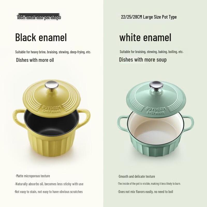 Buydeem CP521 Enamel Cast Iron Pot
