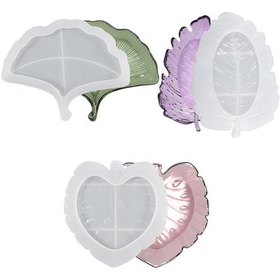 3 Pcs Leaves Silicone Mould Leaves Resin Casting Mould Tray Epoxy Resin Moulds Tray DIY Coaster