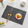 Rectangular PVC Placemats Solid Color Heat Insulation Waterproof Non-slip Table Mats Household Simple Word Pattern Placemat