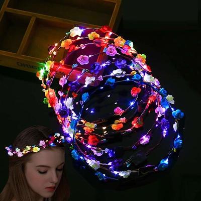 For Bride Simulation Flower LED Light Beach Headband Glowing Wreath Wreath Headband Flower Crowns