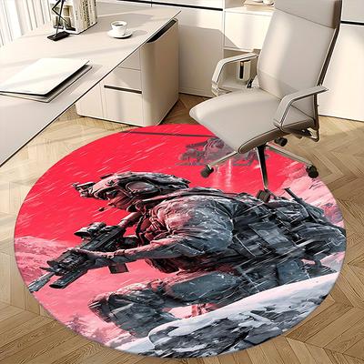 Call of Duty Chair Mat Round Rug-Office Carpet, Machine Washable, Non-slip, Suitable for Living Rooms, Bedrooms