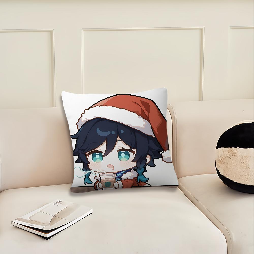 Genshin Impact Christmas a Game cushion cover Pillow Cover Decoration Room Home Sofa living Office Car Nordic Simplicity