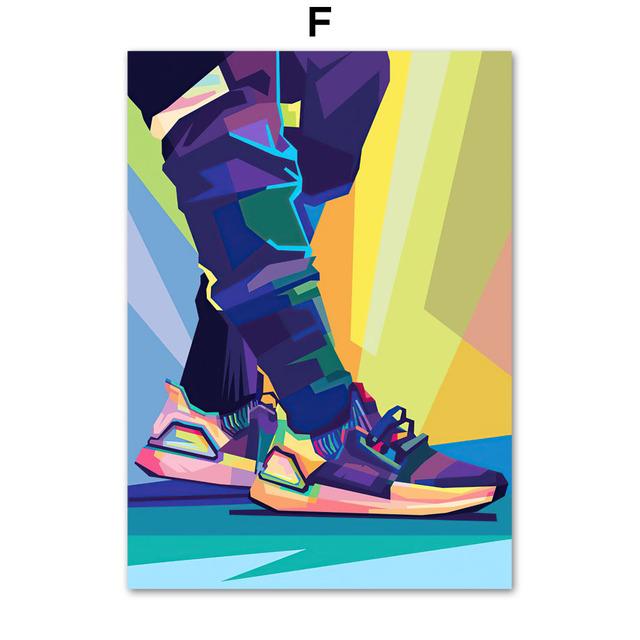 Funky Luxusní značka Tenisky Móda Boty Nástěnné umění Malba na plátno Severské plakáty a potisky Nástěnné obrazy pro výzdobu obývacího pokoje