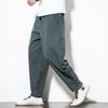 Cotton Linen Pants Men Baggy Casual Trousers Male Walking Wide leg Loose Sweatpants Chinese Summer Jogger Pants