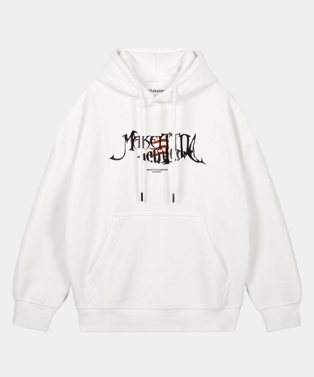 Худи с надписью Make It Two Fish _Белый Xxl (Fleece-Lined)