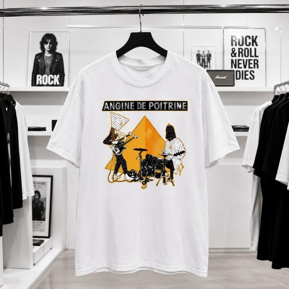 Collection Angine De Poitrine Surreal Band Graphic Tee White Unisex T-Shirt XL