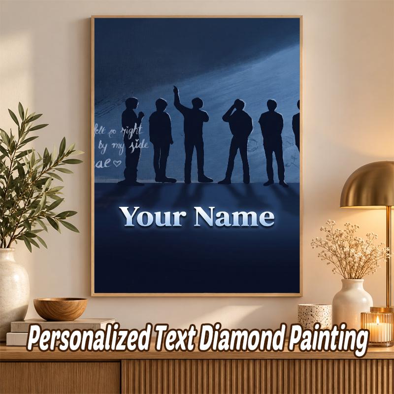 BTS Custom Name Text 5D Diamond Painting Kit DIY Full Drill Diamond Art Decoration