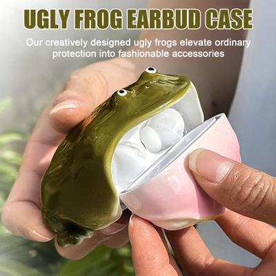 Protective Case for Air Pods Pro/Pro 2/Pro 3/Air Pods 4 Soft Anti-Scratch Drop Protection Ugly Frog Design Wireless Earphone Case