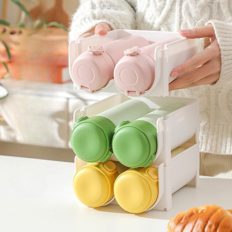 1pc Storage Rack Insulated Cup Red Wine Rack Home Dorm Kitchen Countertop Stackable Desktop Bottle Storage Organizer
