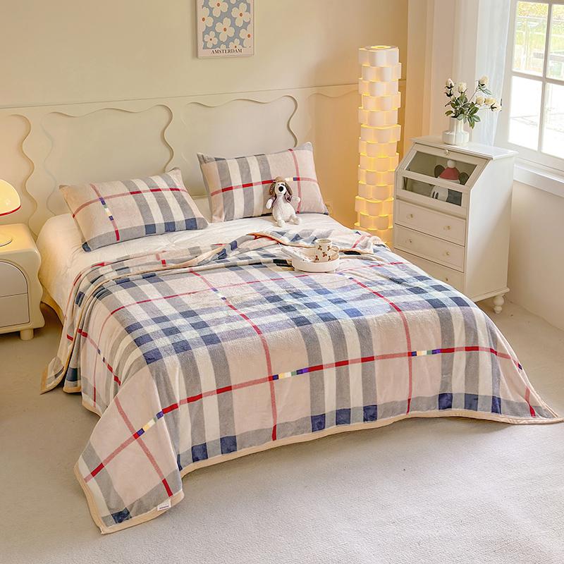 Geometric Plaid Throw Blanket Warm Cozy Blanket for Sofa,Couch,Bed,Reversible Fluffy Plush Flannel Blankets for Adults Women Men