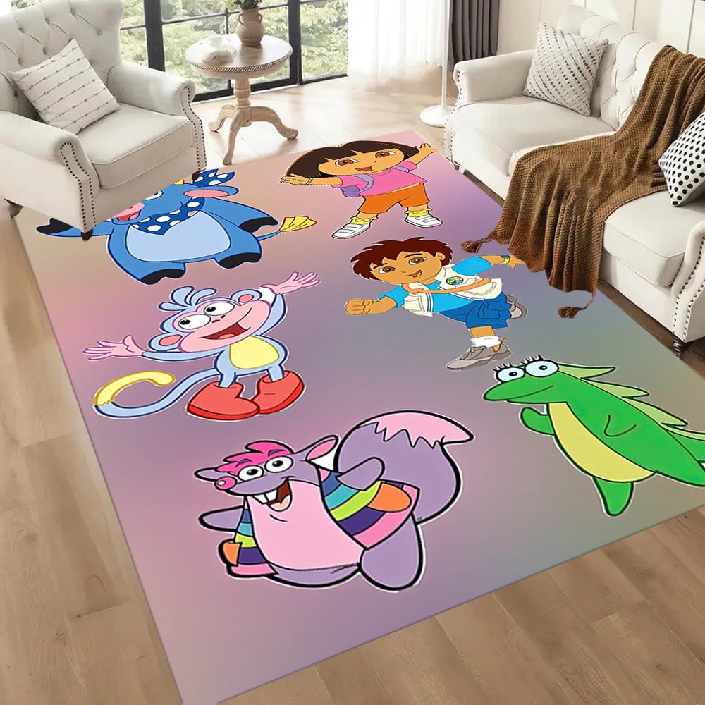Dora Explorer Floor Rug Office Rug Design for Dormitory Balcony Bedrooms Game Room Anti-slip Rug Decorate Offices Wedding Party Gift