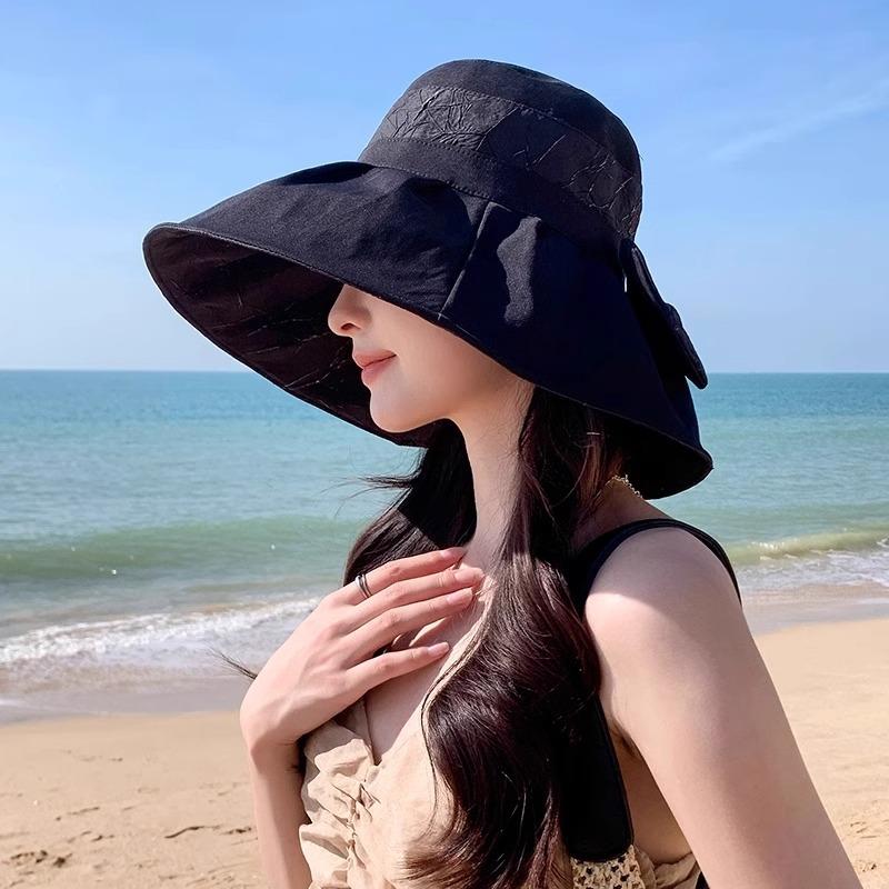 Outdoor Versatile Splicing Bow with Big Brim Covering The Face Sun Hat Sun Hat Women Sun Protection Summer UV Protection