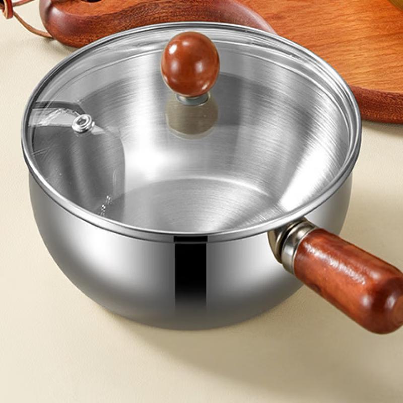 ZISIZ 304 Stainless Steel Milk Pot with Lid