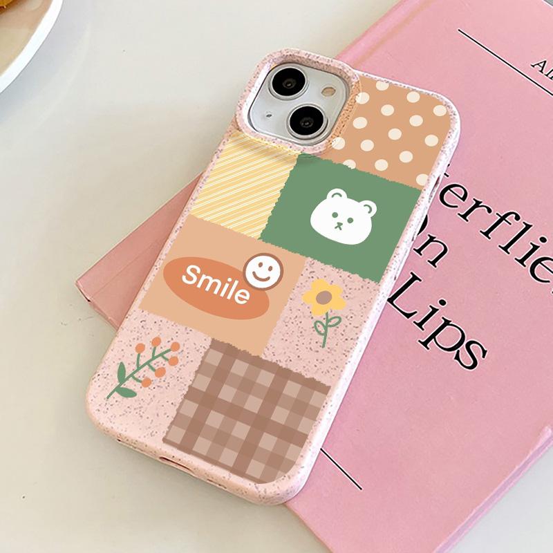 

Чехол для телефона iPhone 16 15 14 13 12 11 Pro Max iPhone 11 13 16 15 14 12 X XS XR 6 7 8 SE iPhone 6 7 8 Plus Разлагаемый чехол из пшеничной соломы iPhone 16 Pro Max розовый