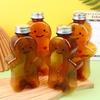 1 Pcs Christmas Gingerbread Man Candy Jar Sealed Plastic Juice Drink Bottle Xmas Party  Year Gingerbread Man Drink Container