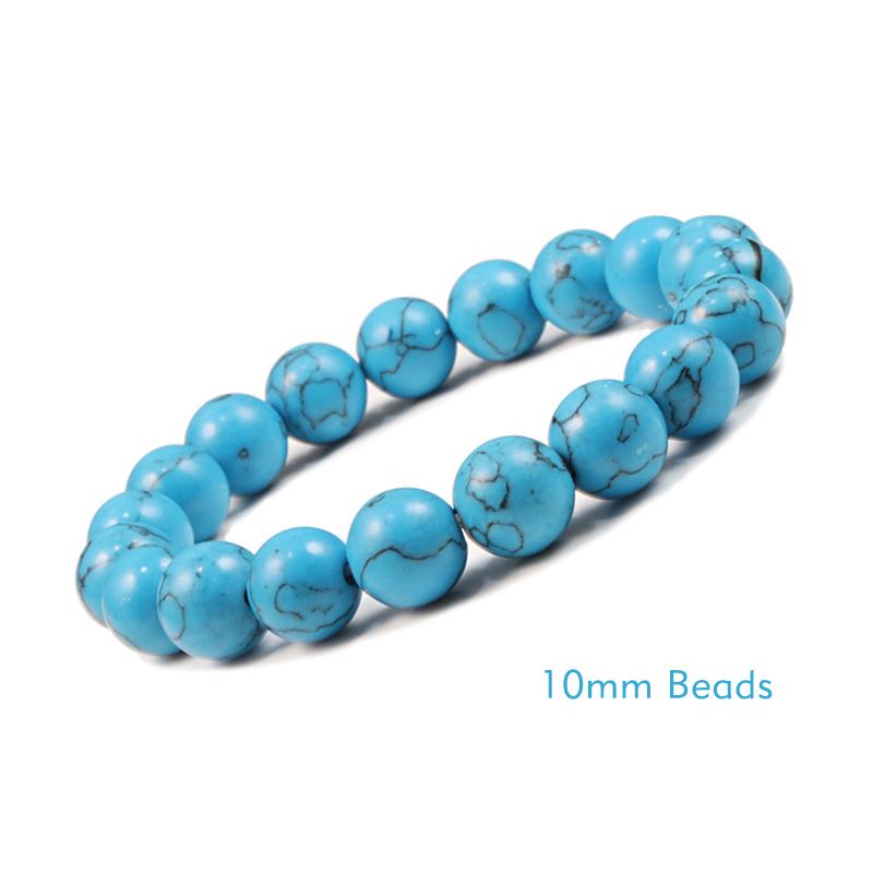 Charm Bracelet 6mm 8mm 10mm White Natural Stone Simple Women Men Elastic Strand Bracelets Meditation Prayer Jewelry Friend Gift