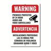 Bilingual No Trespassing Sign Weatherproof English Spanish Security Warning Sign