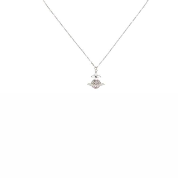 

Vivienne Westwood Logo Pattern Original Design Crystal Necklace Men necklace White 630203GA01P102 Basic Packaging-Dust Bag+Box