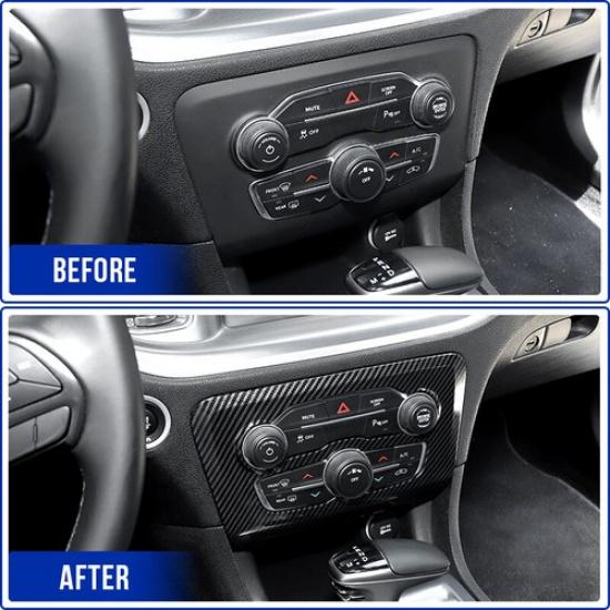 Carbon Fiber Air Conditioner Switch Panel Cover Trim Bezel for Dodge Charger 15+