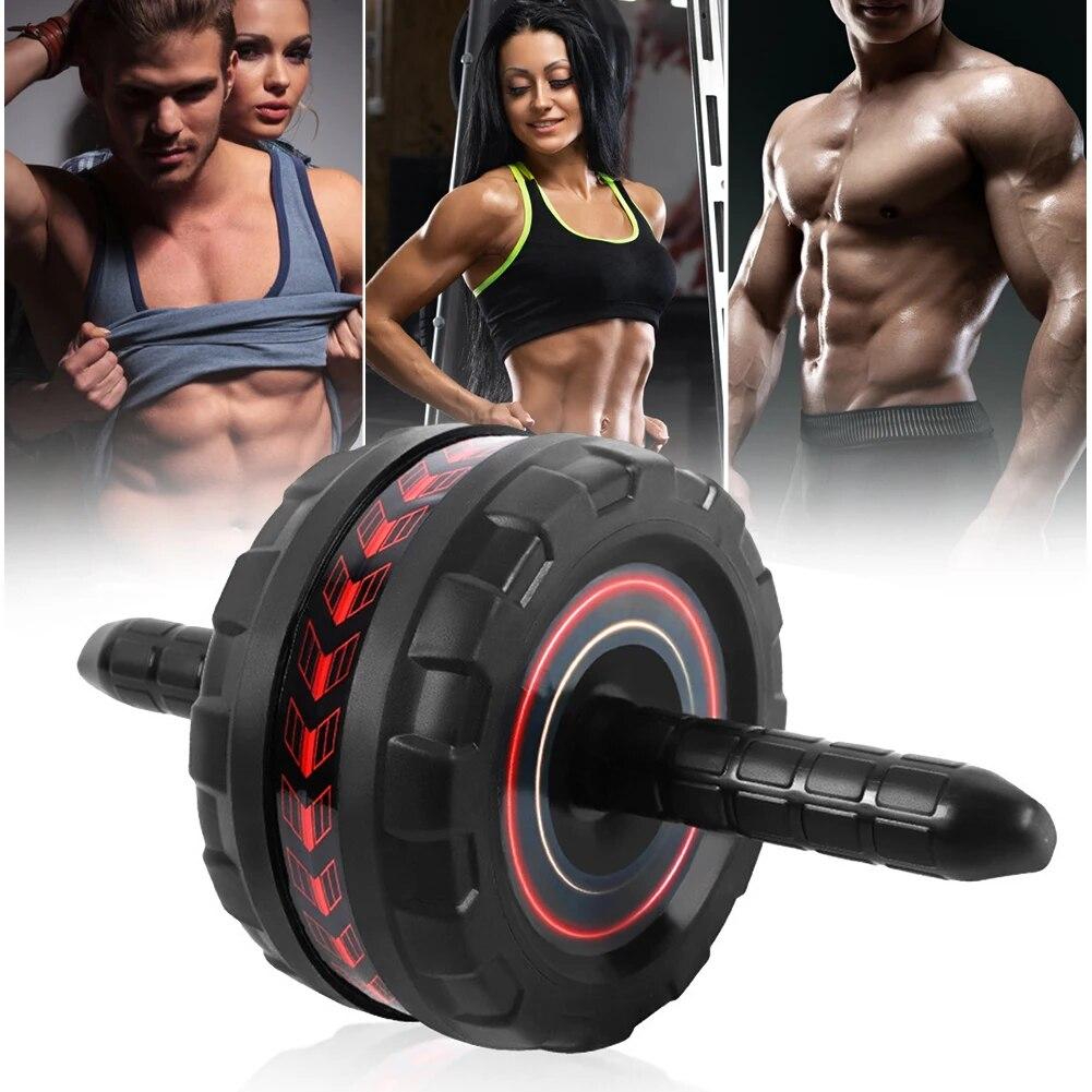 Abdominal Muscle Trainer with Mat Abdominal Fitness Wheel Anti-Slip Mute Indoor Fitness Exercise Equipment