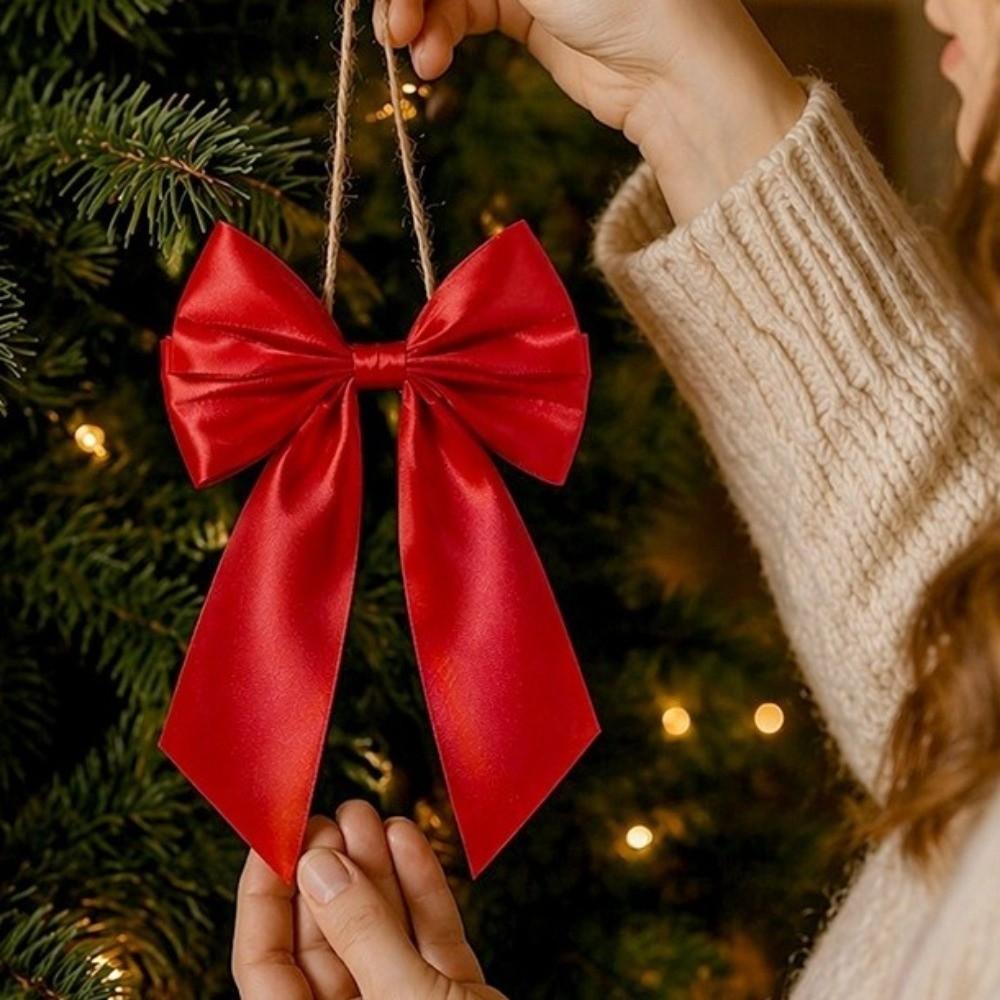 10Pcs Solid Color Christmas Bowknot DIY Christmas Decorative Bow Wedding Party