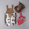 For Baby Boys Western Cowboy Romper Sets with Scarf and Hat Toddler Carnival Fancy Dress Cosplay Party Costume Infant Outfit