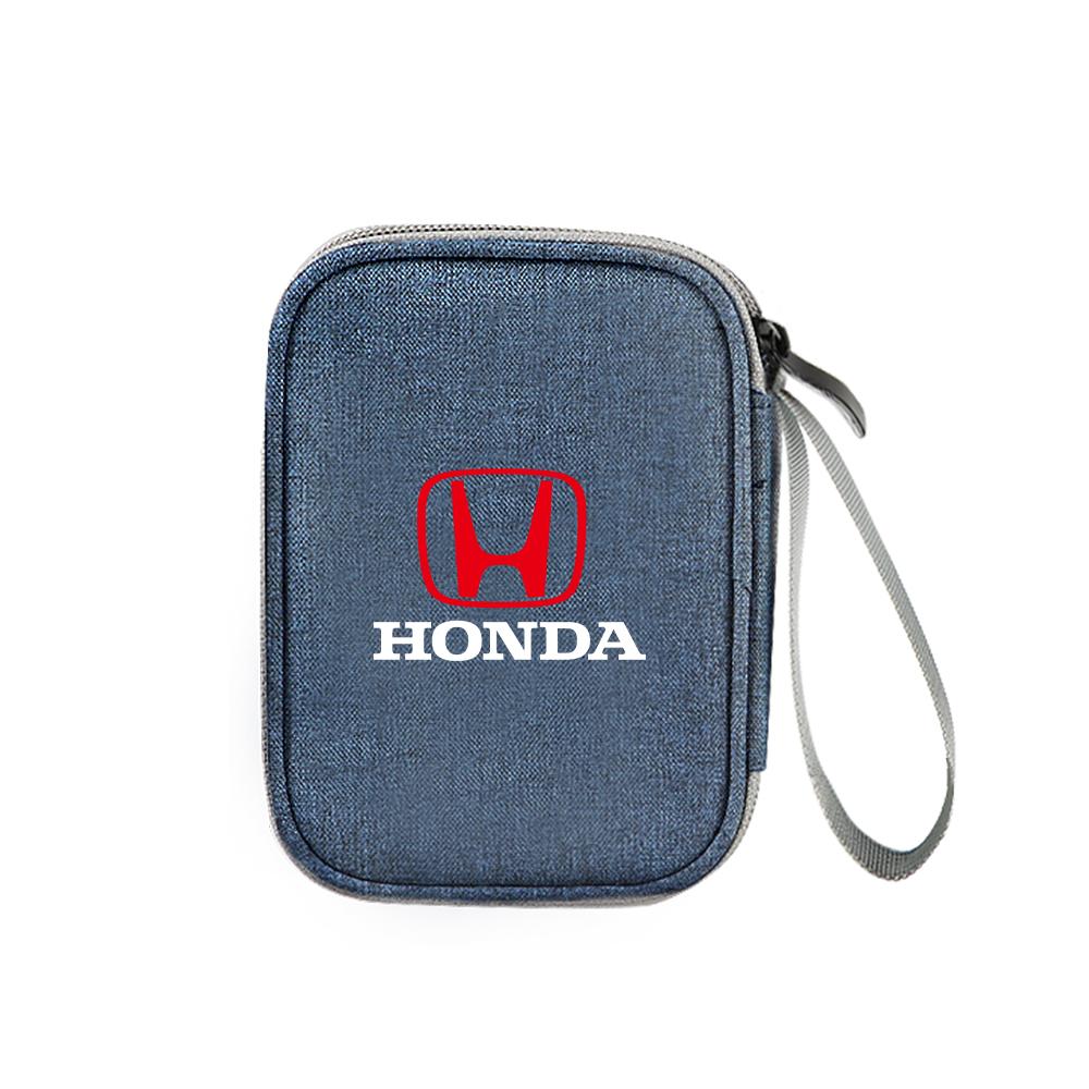 Car Travel Organizer Portable Key Case Earphone Storage Bags For Honda Mugen Typer ACCORD Airwave Avancier Civic FK8 FIT GK5 CRV RF6