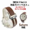 Swatch X OMEGA Rubber Strap with D-Buckle (Brown & Beige/Saturn)