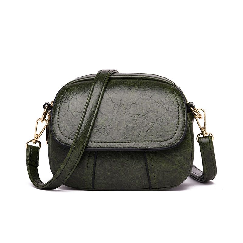 Mini Women's Bag 2025 New Fashion Retro Leather Texture Small Round Bag Shoulder Messenger Bag