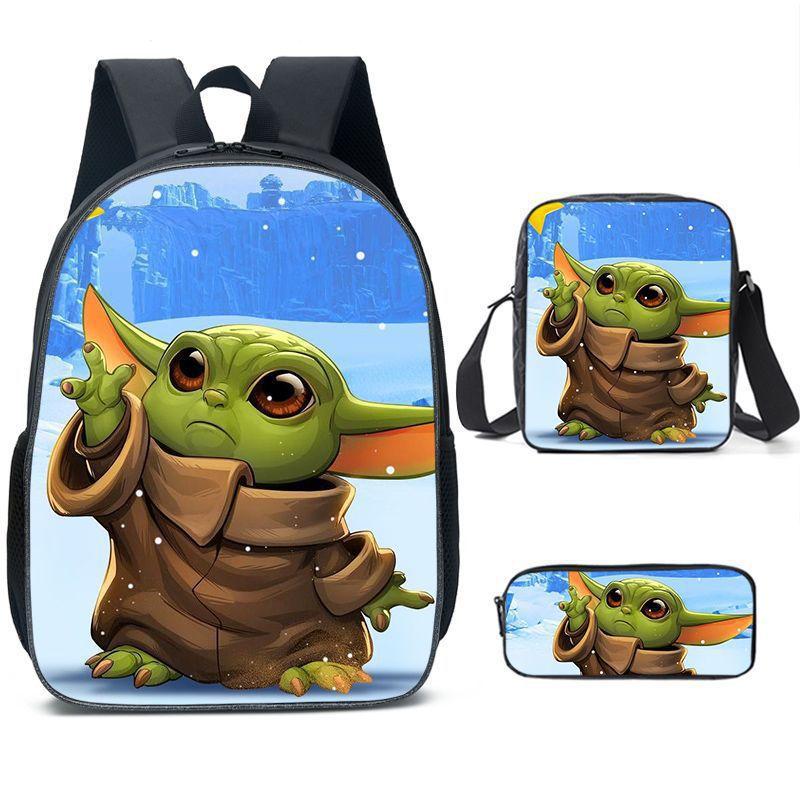 Sada batohů Baby Yoda 3dílná Školní taška pro děti Batoh pro batolata