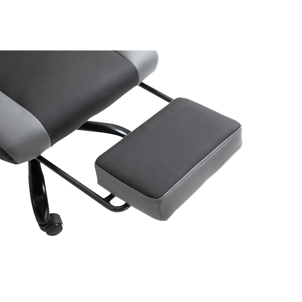 Ergonomic Gaming Chair Office Chair Desk Chair, Swivel Chair Height-Adjustable, Adjustable Lumbar Cushion with Footrest Black 62x52x128 Cm
