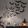 Festival Luminous LED Bat Wall Stickers PVC Black Halloween Bat Stickers DIY Party 3D Wallpaper Decal Haunted House
